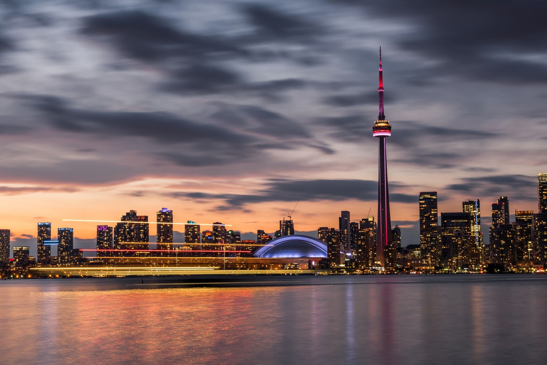 Beautiful Toronto skyline at night, Ontario, Canada