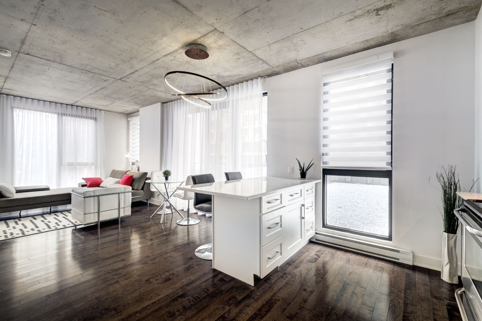 Modern apartment in a building in Montreal, Canada